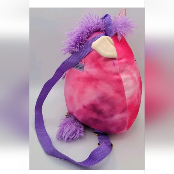 Squishmallows Lola Pink and Blue Plush Backpack 10" - Picture 3 of 12